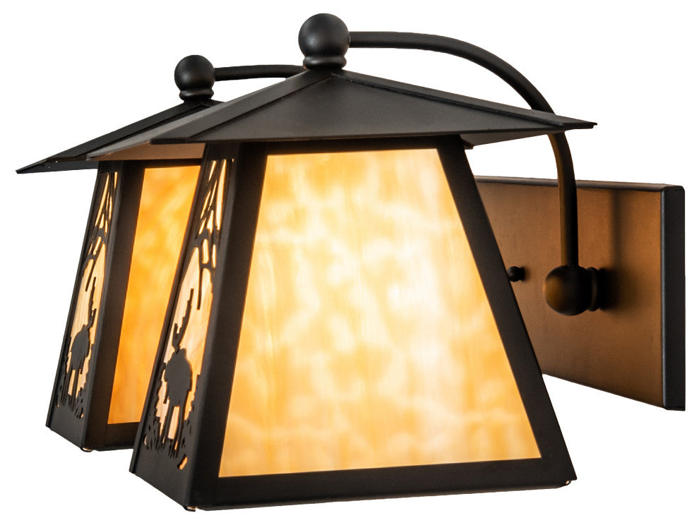 24 Wide Moose at Dawn 2 Light Wall Sconce