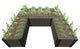 Weathered Wood Walk-In U-Shape Ft. Bragg 8'x8'x22" Raised Garden Bed, 1" Profile