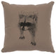 Image Pillow 16x16 Raccoon Cotton Taupe