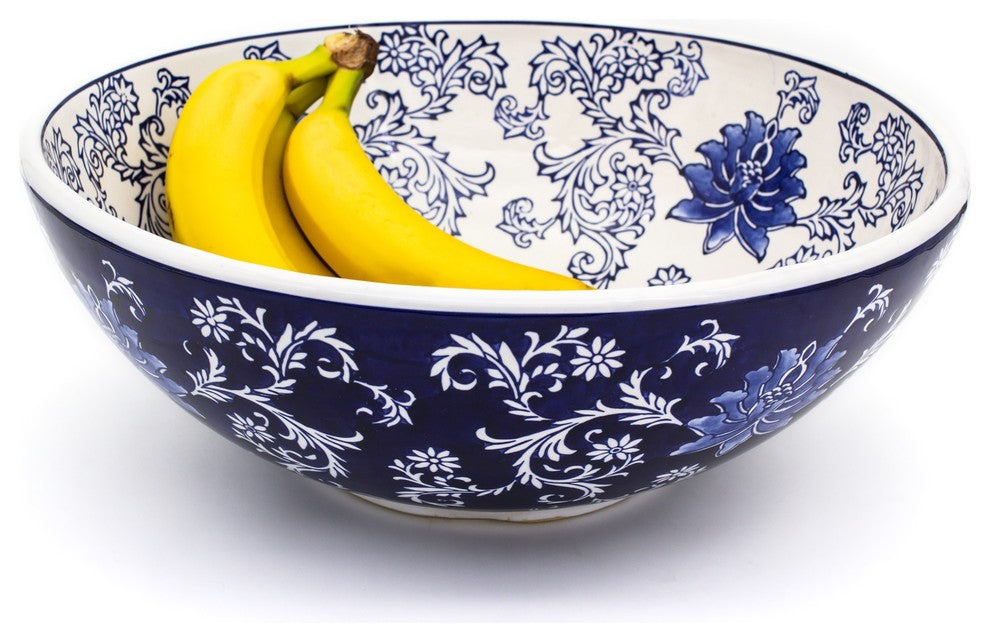 Claybarn Blue Garden Decorative Fruit Bowl