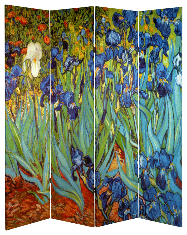6' Tall Double Sided Works of Van Gogh Canvas Room Divider
