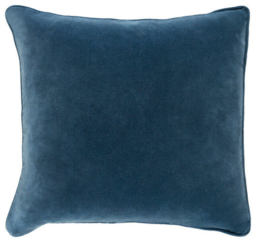Surya Safflower Dark Blue Pillow Shell With Polyester Insert 22"H X 22"W