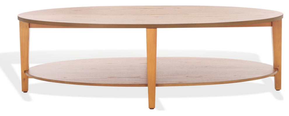 Safavieh Couture Leonardi Oval Wood Coffee Table, Natural