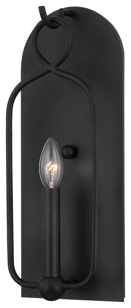 Mallory 1-Light Wall Sconce, Aged Iron Finish