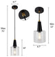 Modern Black Hanging Lighting Glass Pendant Lamp Bar Light