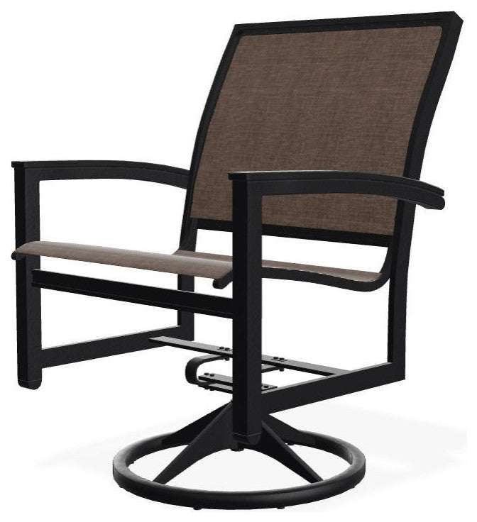 Bazza Sling Outdoor Swivel Rocker, Mocha/Black