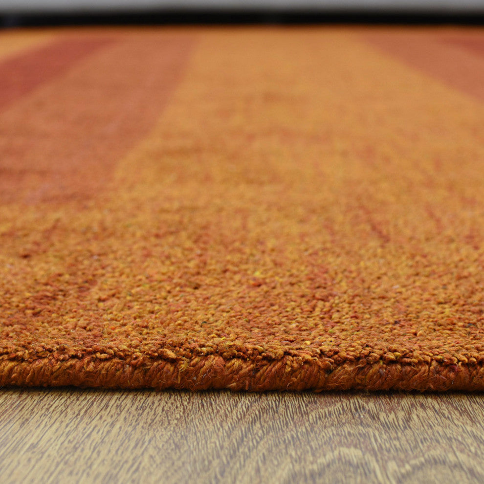HAND KNOTTED LOOM SILK ECO-FRIENDLY RUGS-8'x10',Rectangle,Orange,Contemporary