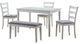 Dining Set - 5Pcs Set / White Bench And 3 Side Chairs