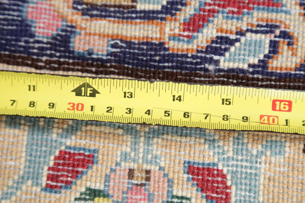 Kerman Oriental Hand-Knotted Traditional Persian Area Rug, Red, 13'7"x9'7