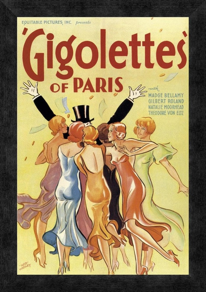 "Gigolettes of Paris, 1929" Framed Canvas Giclee by Hap Hadley, 14"x20"