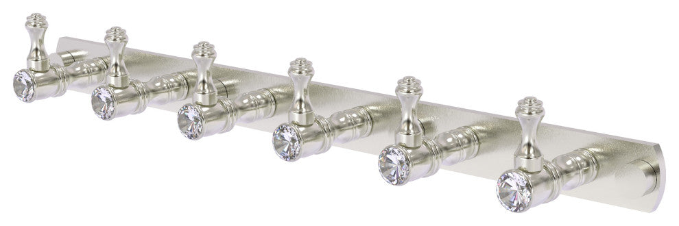 Carolina Crystal 6 Position Tie and Belt Rack, Satin Nickel
