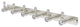 Carolina Crystal 6 Position Tie and Belt Rack, Satin Nickel