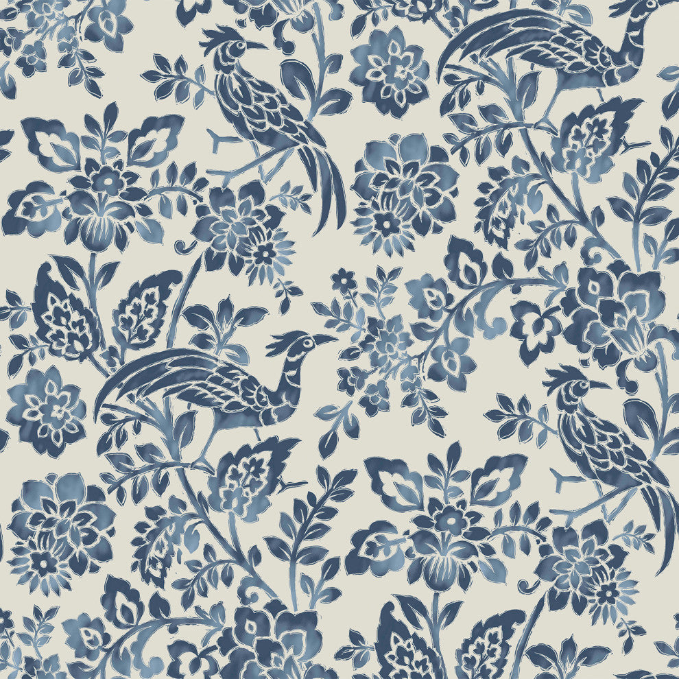 Laura Ashley Adain Palace Wallpaper, Dark Seaspray Blue
