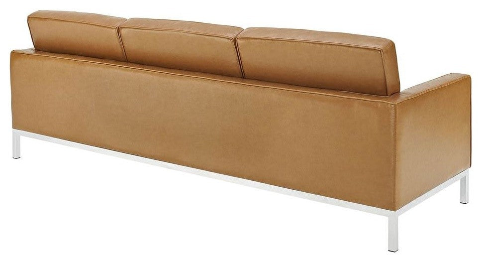 Modern Contemporary Living Room Loveseat and Sofa 2-Piece SetSet Tan