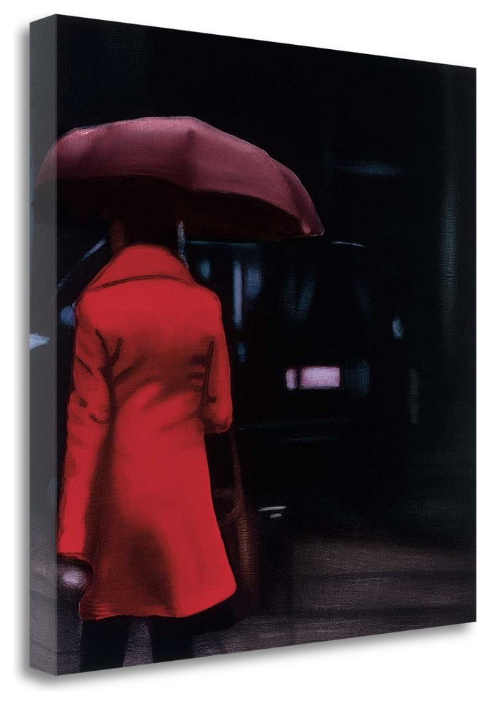 "Lady In Red" By Xavier Visa, Giclee Print on Gallery Wrap Canvas, Ready to Hang