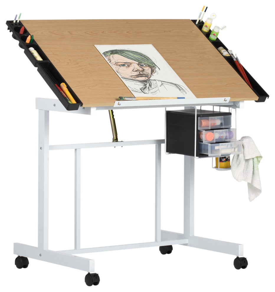 Deluxe Craft Station, White and Maple