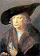 Albrecht Durer Portrait of a Man, Gallery Wrapped Canvas Print, 18"x27"