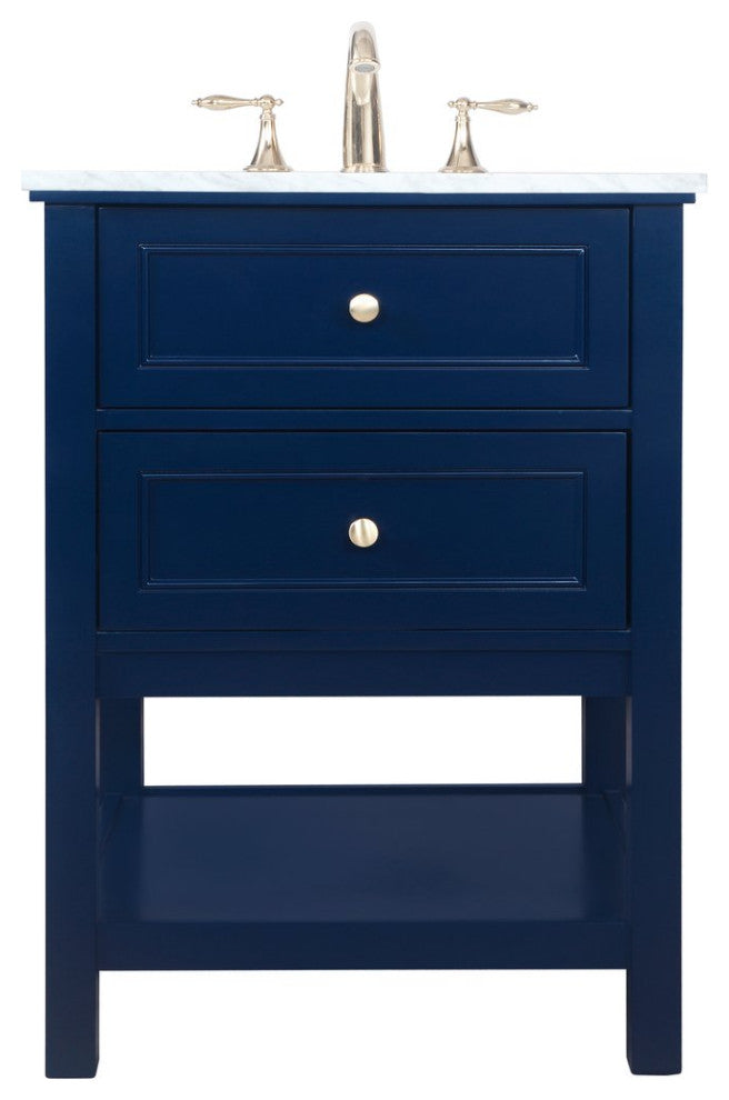 Matilda Single Bathroom Vanity, Blue, 24"