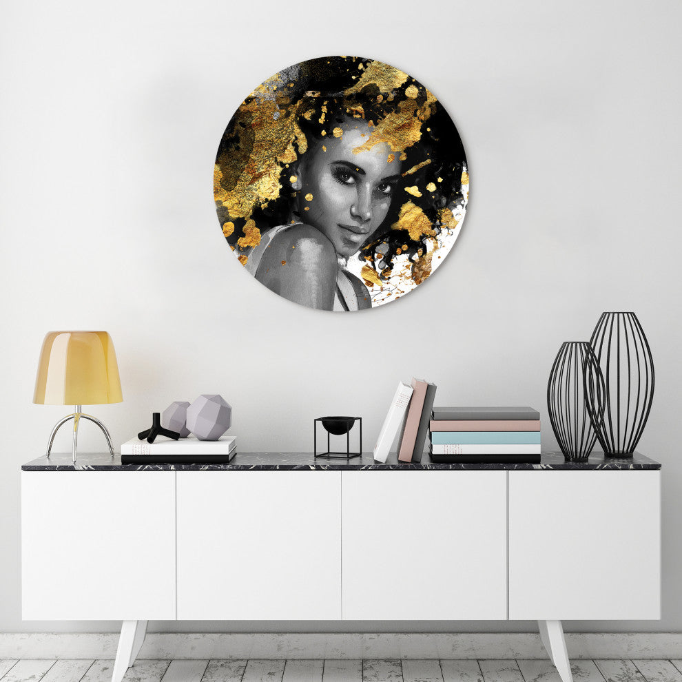 Beautiful Woman Printed Wall Art Unframed Free Floating Tempered Glass