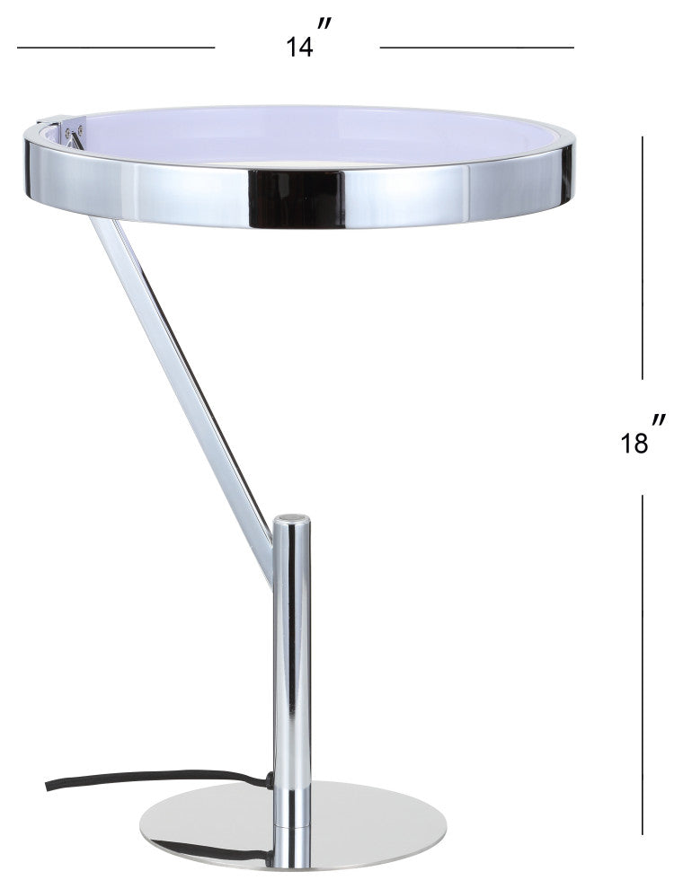 Owen 18" Integrated Led Metal Table Lamp, Chrome