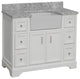 Zelda 42" Bathroom Vanity, White, Carrara Marble