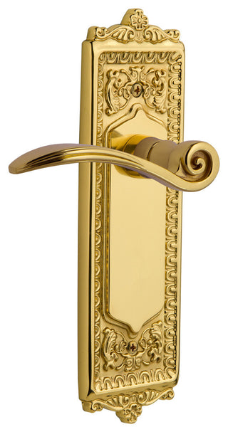 Egg & Dart Plate With Swan Lever, Unlacquered Brass, Left-Handed