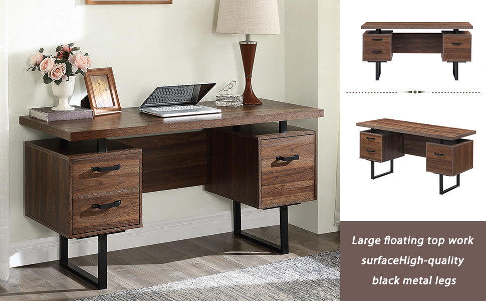 TATEUS Home Office Computer Desk Writing Study Table,Brown