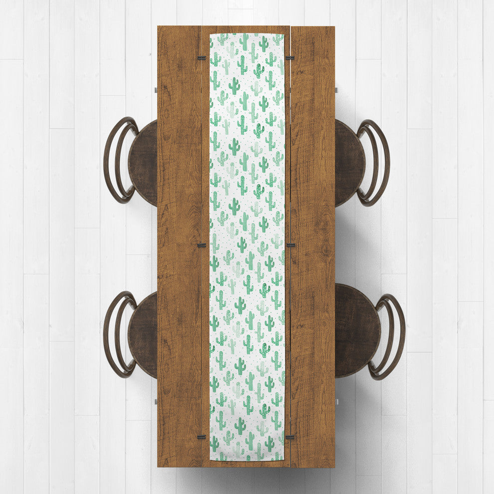 Happy Green Cacti 16x90 Table Runner