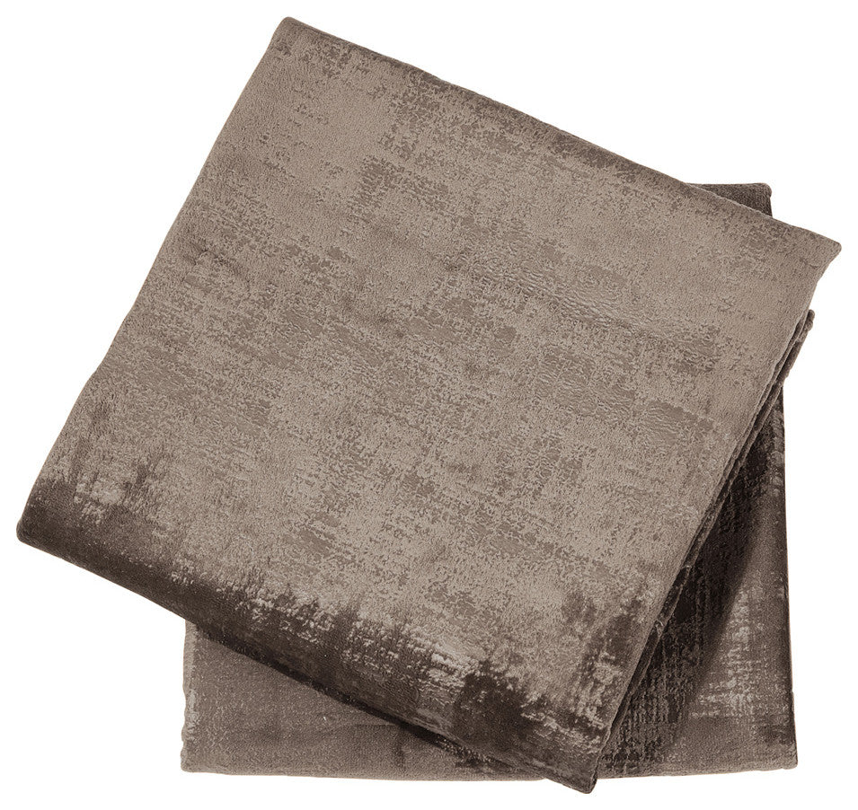 Velvet 2 Piece Euro Pillow Cover Set, Simply Taupe, 2 Piece, 26"x26"