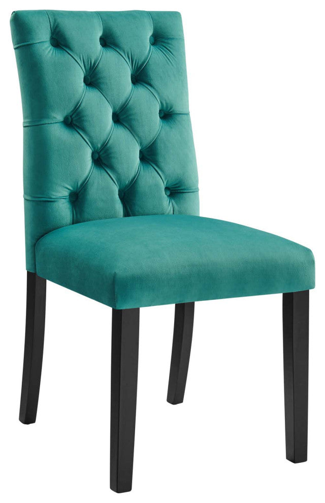 Duchess Performance Velvet Dining Chairs, Set of 2, Teal