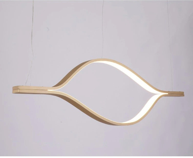 Kussnacht | Creative Gold Wave Chandelier for Dining Room, 71"