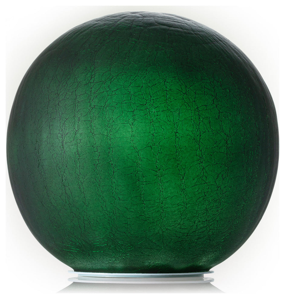 Green Textured Glass Gazing Globe with LED Lights