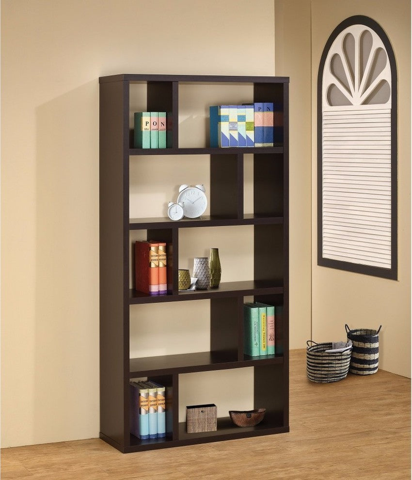 Rectangle Bookcase Fabulous Geometrically Designed Rectangular Bookcase Brown
