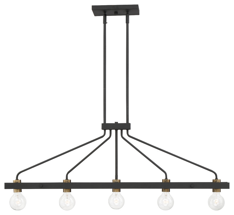 Ravella 5 Light Island Chandelier, Black