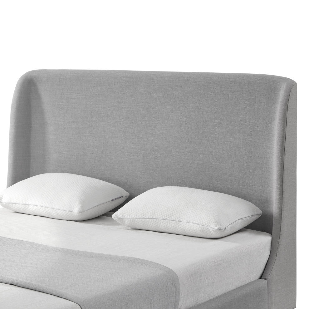 Rustic Manor Micaela Bed Wingback, Linen, Gray, Twin