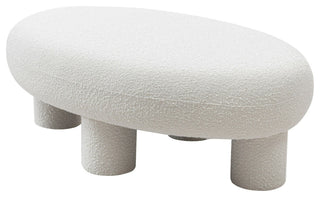 Modrest Gaynes Modern Off-White Fabric Bench