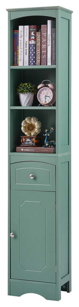67" Tall Freestanding Bath Storage Cabinet, Adjustable Shelves