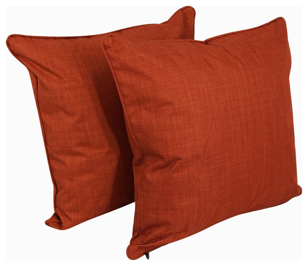 25" Double-Corded Square Floor Pillows With Inserts, Set of 2, Cinnamon