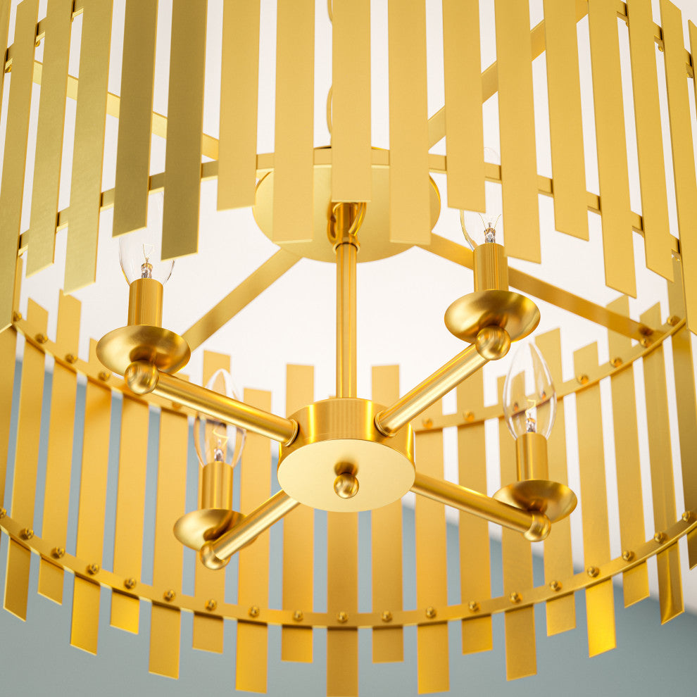 Kenroy 93786GLD 4-Light Pendant, Picket