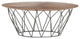20" Mod Geo Wedges Brown and Black Wood and Iron End Table
