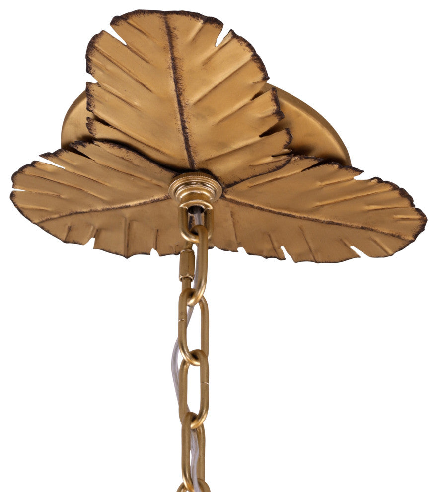 Banana Leaf 6-Lt Chandelier - Gold