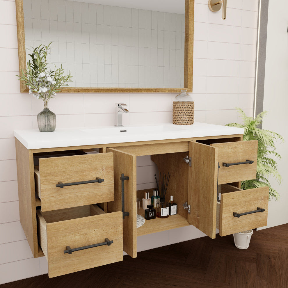 Victoria 48" Solid Wood Bath Vanity, Oak