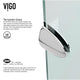 VIGO Gemini Frameless Hinged Neo-Angle Shower Enclosure, Chrome, 48" D X 47" W, High Base