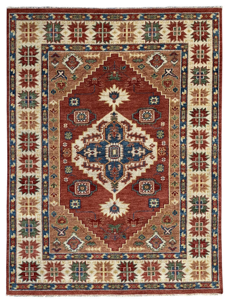 Rust / Beige Traditional Classic Serapi Area Rug