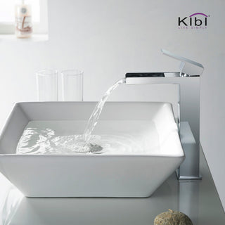 Waterfall Single Handle Vessel Sink Faucet KBF1005, Chrome, W/ Drain