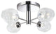 4 Light Halogen Semi Flush, Polished Chrome with Clear Glass