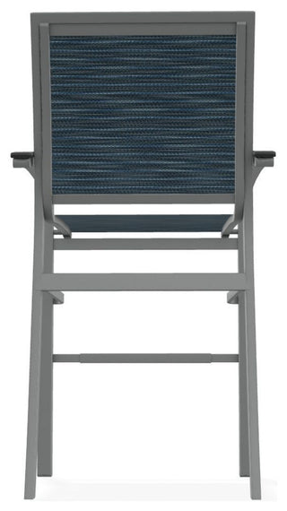 Bazza Sling Bar Height Stackable Outdoor Stool, Nimbus Ocean/Graphite