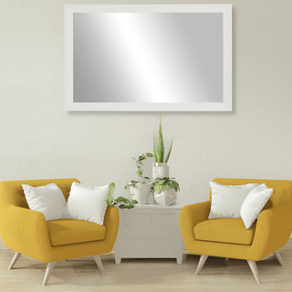 LaRue Framed Wall Mirror, White, 36"x42"