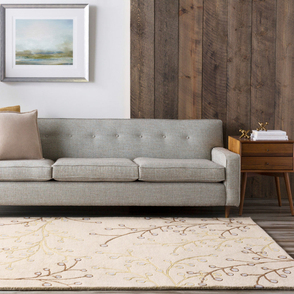 Surya Athena ATH-5008 Transitional Area Rug, Taupe, 6'' x 9'' Rectangle