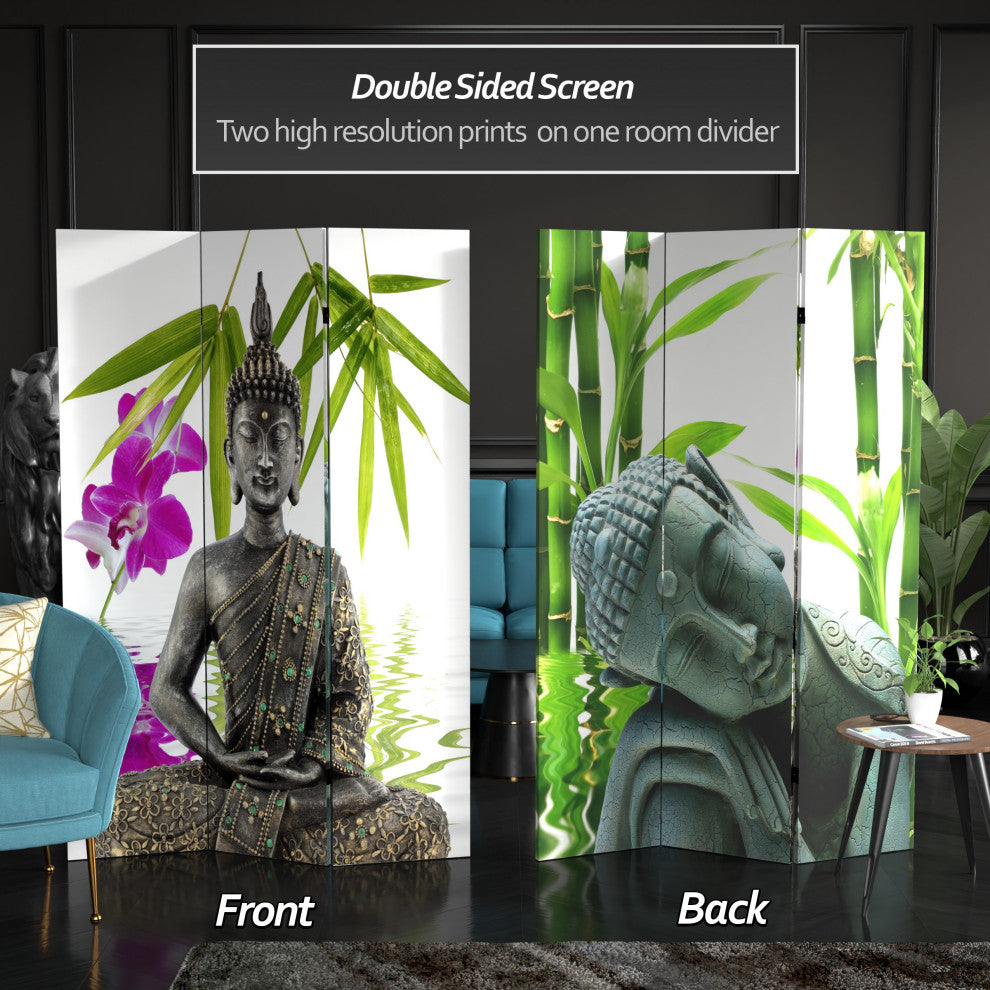 6' Tall Double Sided Serenity Buddha Room Divider